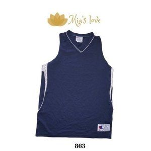 Champion authentic, Sleeveless sports shirt, Size L, Blue color.